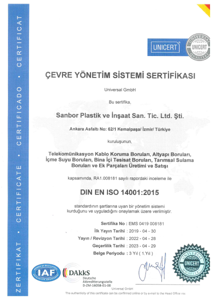 ISO 14001 Sertifikası