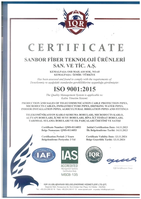 ISO 9001 Sertifikası