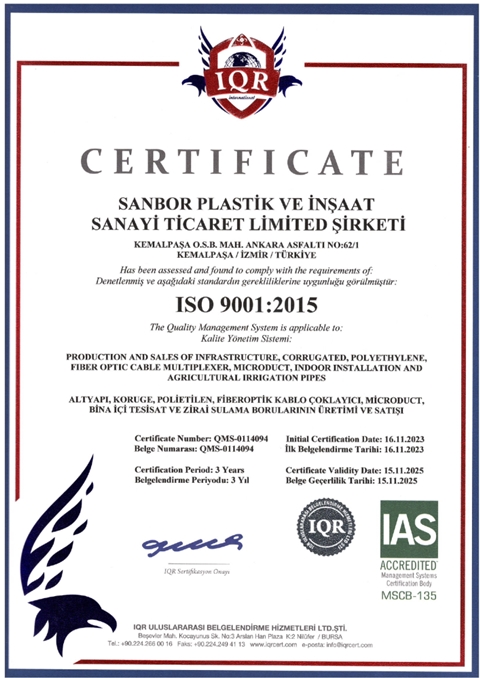 ISO 9001 Sertifikası